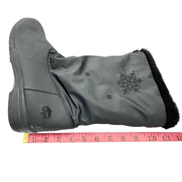 Totes All Weather Footwear Boots Size 11 Black Zip Up Faux Fur Lined - Picture 12 of 13